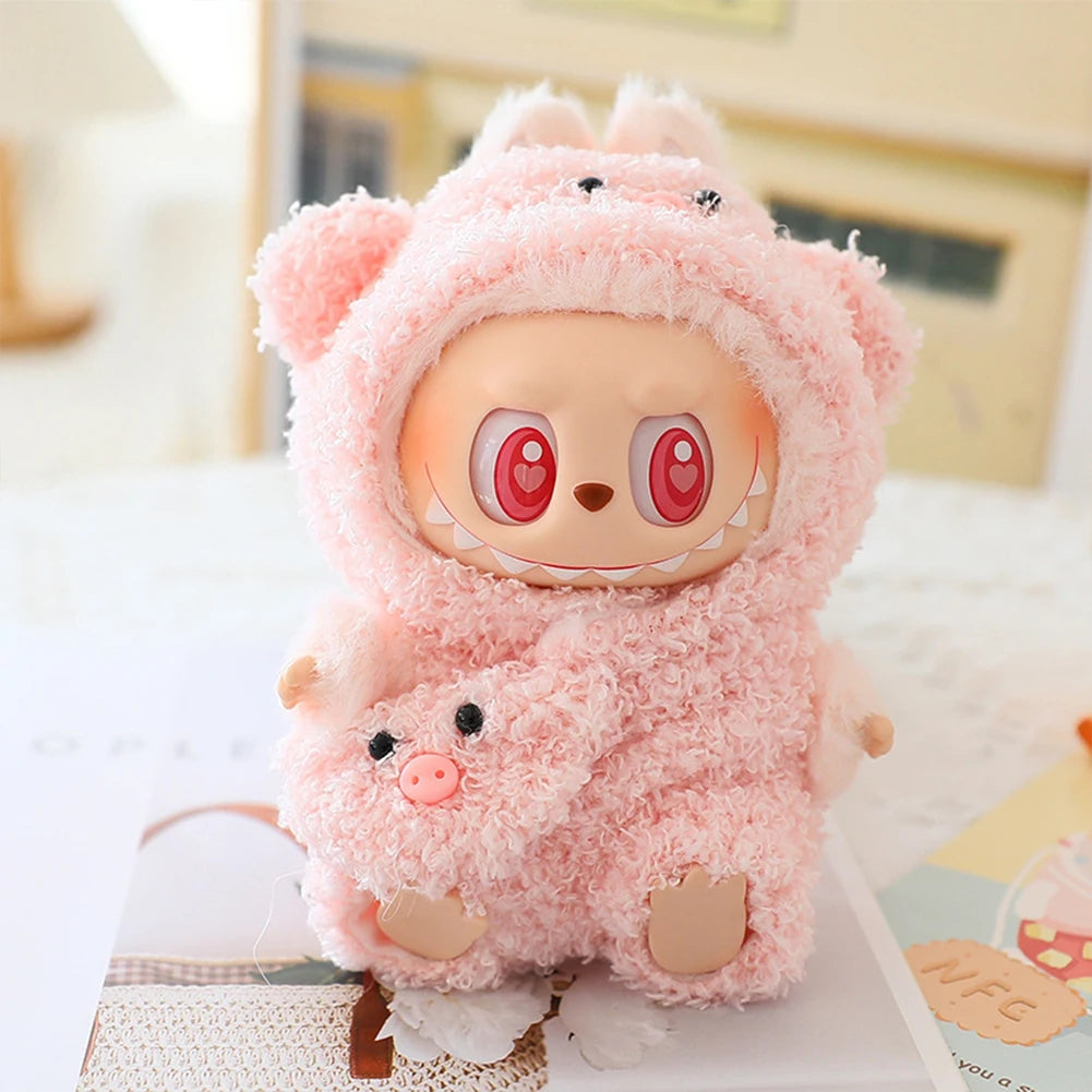 17cm Mini Plush Doll'S Clothes Outfit Accessories For Korea Kpop Exo Labubu I II Idol Dolls sit party overalls Clothing Gift