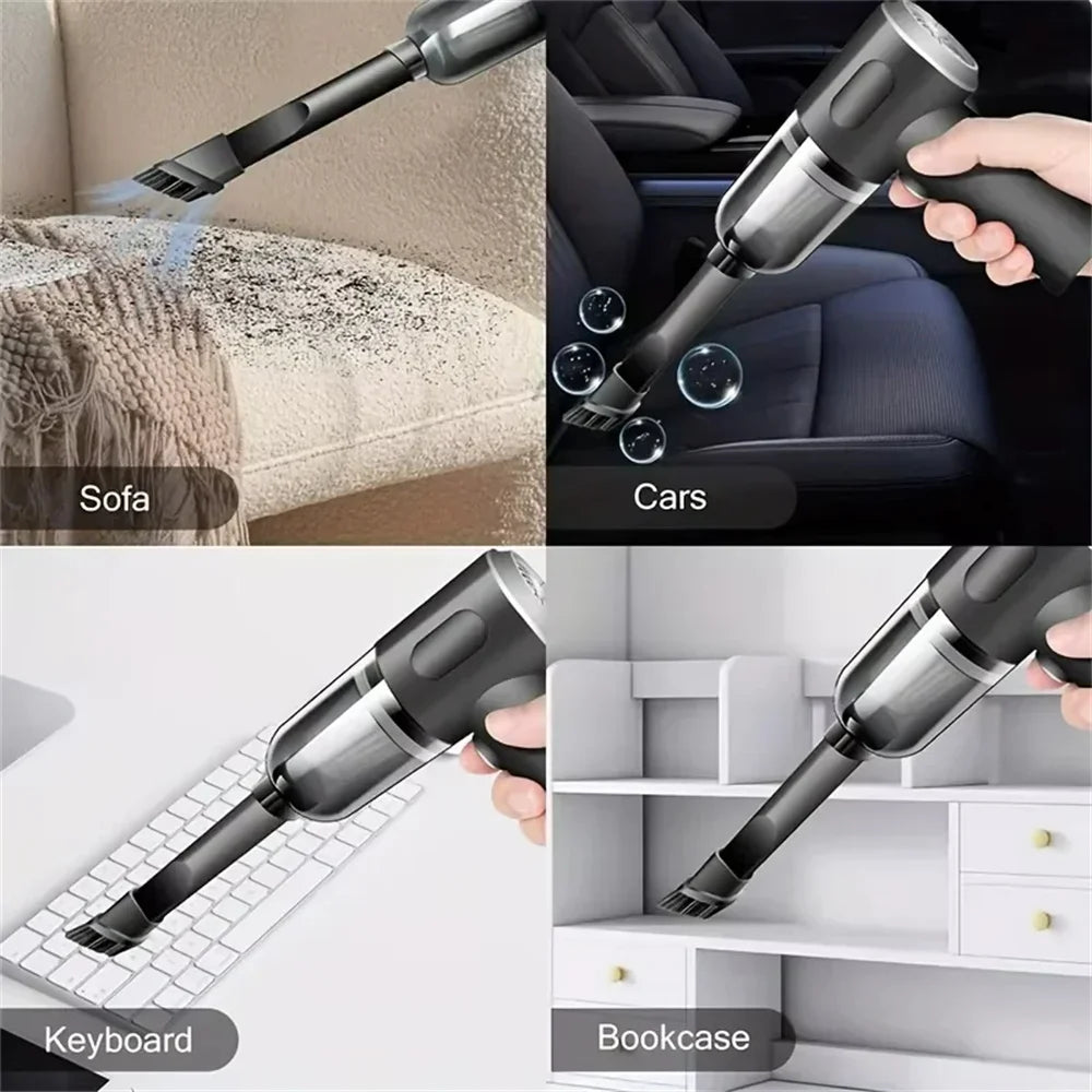 Car Wireless Handheld Vacuum Cleaner Dual Use for Small Home and Car 120W 6000PA High Power Powerful Rechargeable Vacuum Cleaner