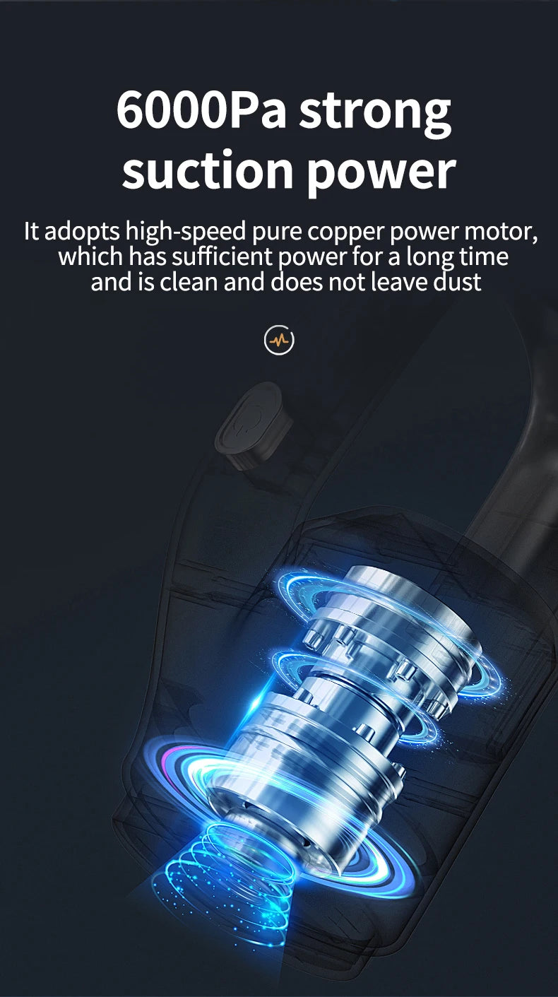 Portable Wireless Car Vacuum Cleaner Chargeable 120W High Power Vacuum Cleaner for Home and Car Dual Use Mini Cleaning Machine