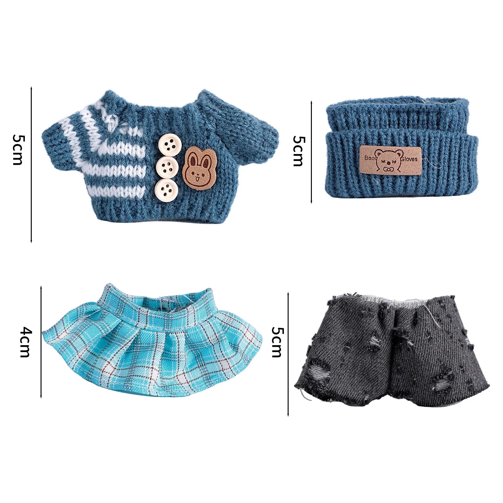 17cm Cute Mini Plush Doll'S Clothes Outfit Accessories For Korea Kpop Exo Labubu Idol Dolls Sweater Clothing DIY Kids Girl Gift