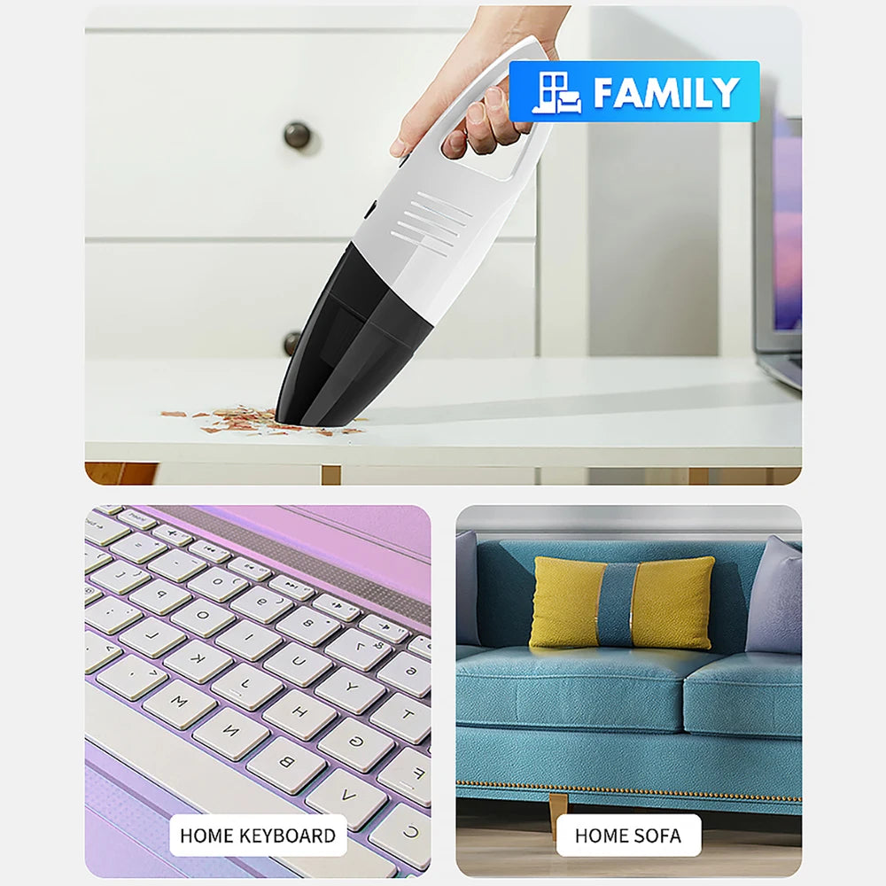 Mini Wireless Multi-Functional Car Vacuum Cleaner USB Rechargeable High Power Handheld Portable Car Vacuum Cleaner for Home Car