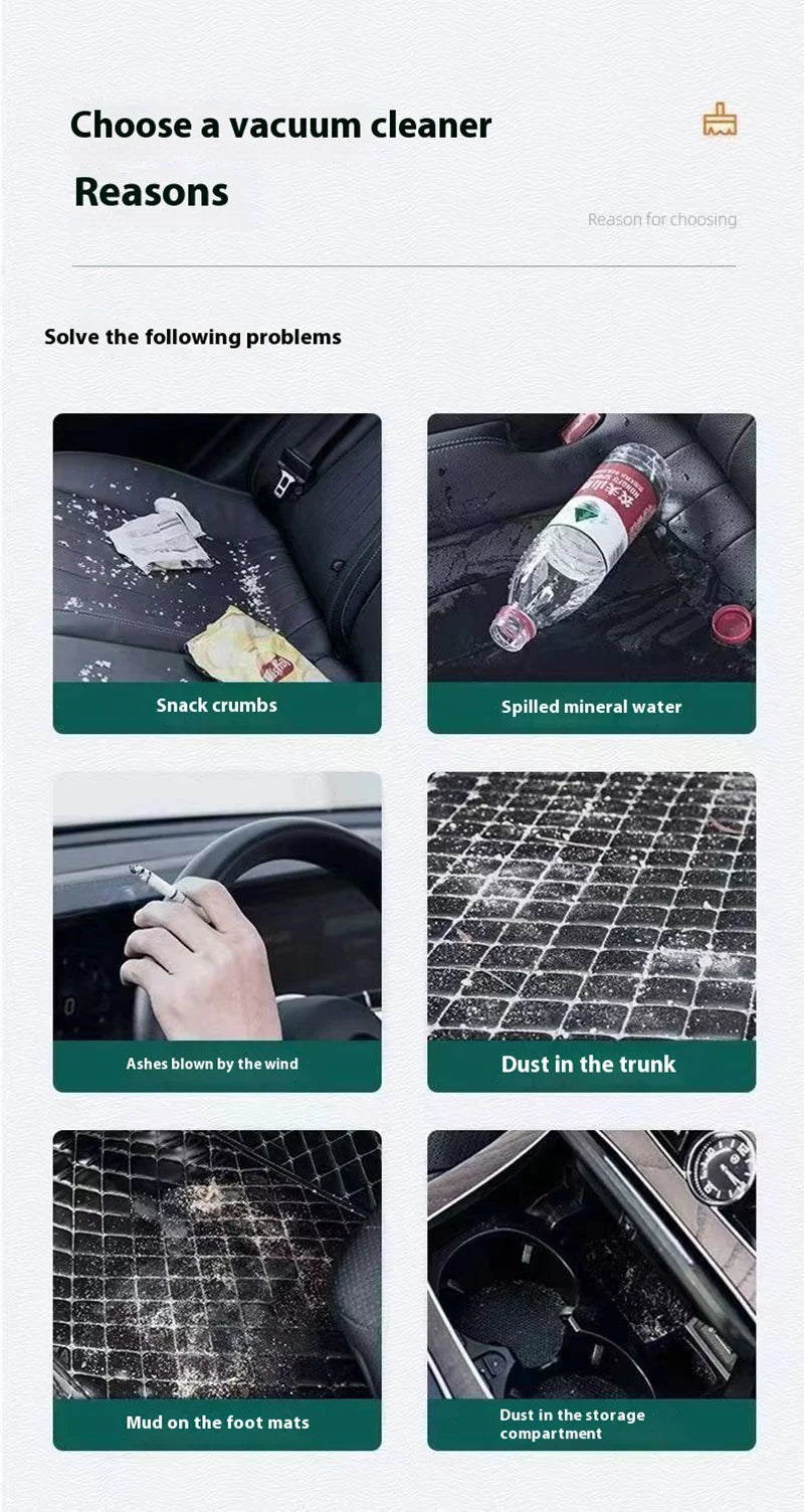 Car Wireless Mini Vacuum Cleaner High-Power Wet and Dry Dual-Purpose Multi-Function Usb Charging Portable Handheld Small Car