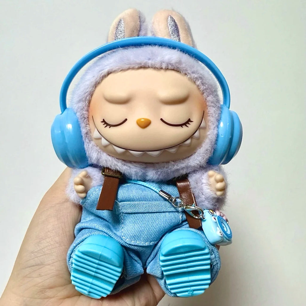17cm Mini Plush Doll'S Clothes Outfit Accessories For Korea Kpop Exo Labubu Idol overalls pants set Macaron doll Clothing Gift