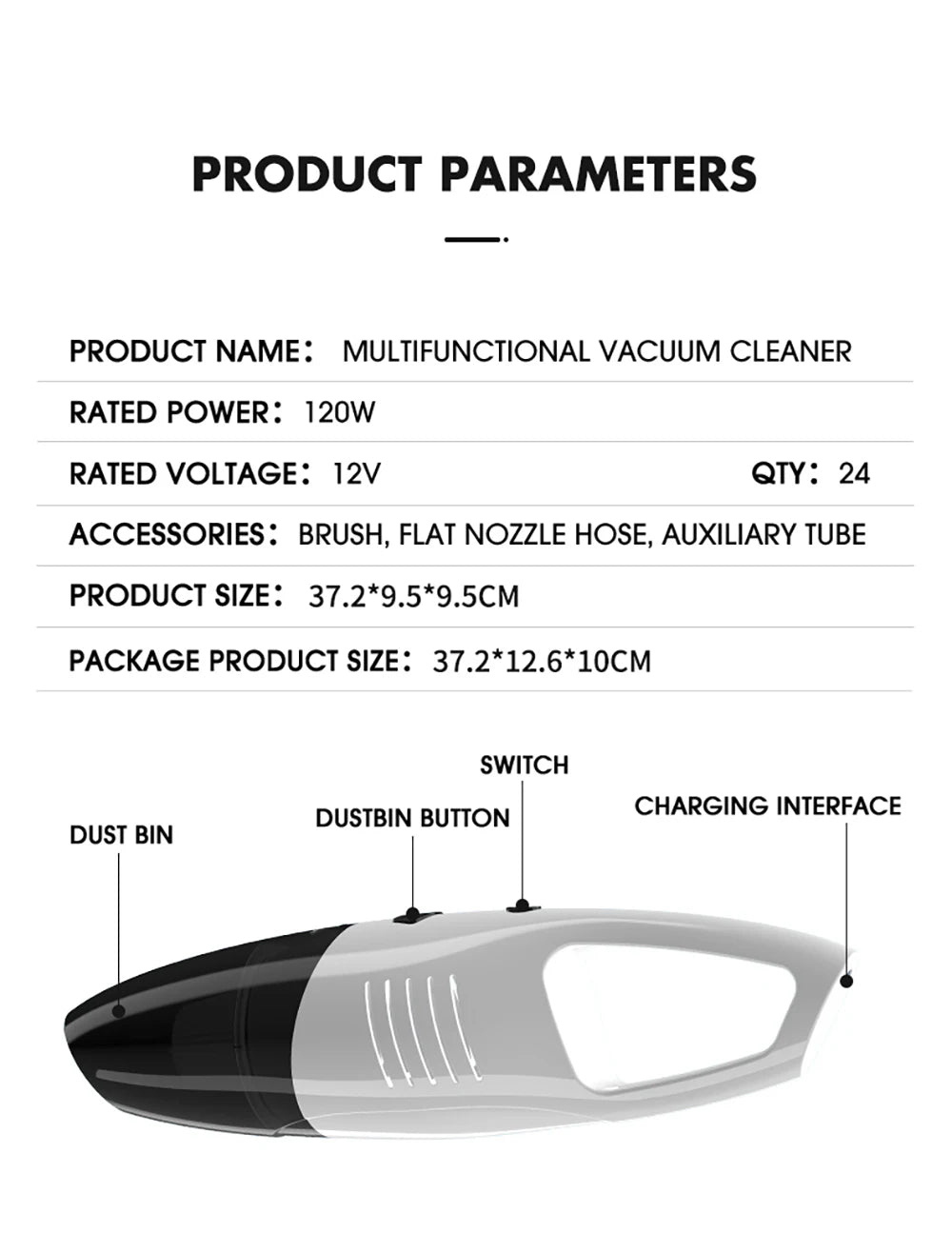 Mini Wireless Multi-Functional Car Vacuum Cleaner USB Rechargeable High Power Handheld Portable Car Vacuum Cleaner for Home Car