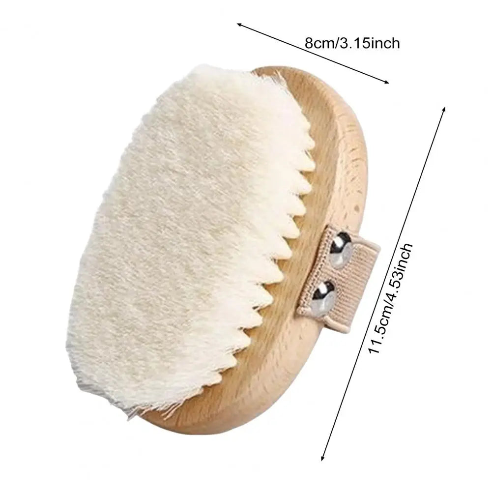 Bath Brush with Beech Wood Handle Soft Nylon Bristles Gentle Exfoliation Scrubber Hanging Shower Brush Bath Accessories