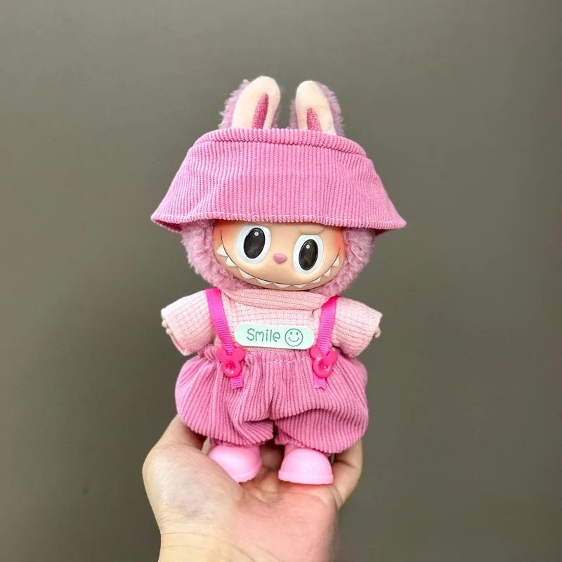 17cm Mini Plush Doll'S Clothes Outfit Accessories For Korea Kpop Exo Labubu I II Idol Dolls sit party overalls Clothing Gift