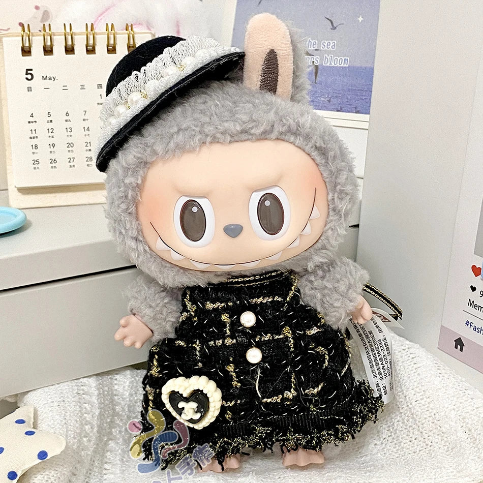 17cm Mini Plush Doll'S Clothes Outfit Accessories For Korea Kpop Exo Labubu I II Idol Dolls sit party overalls Clothing Gift