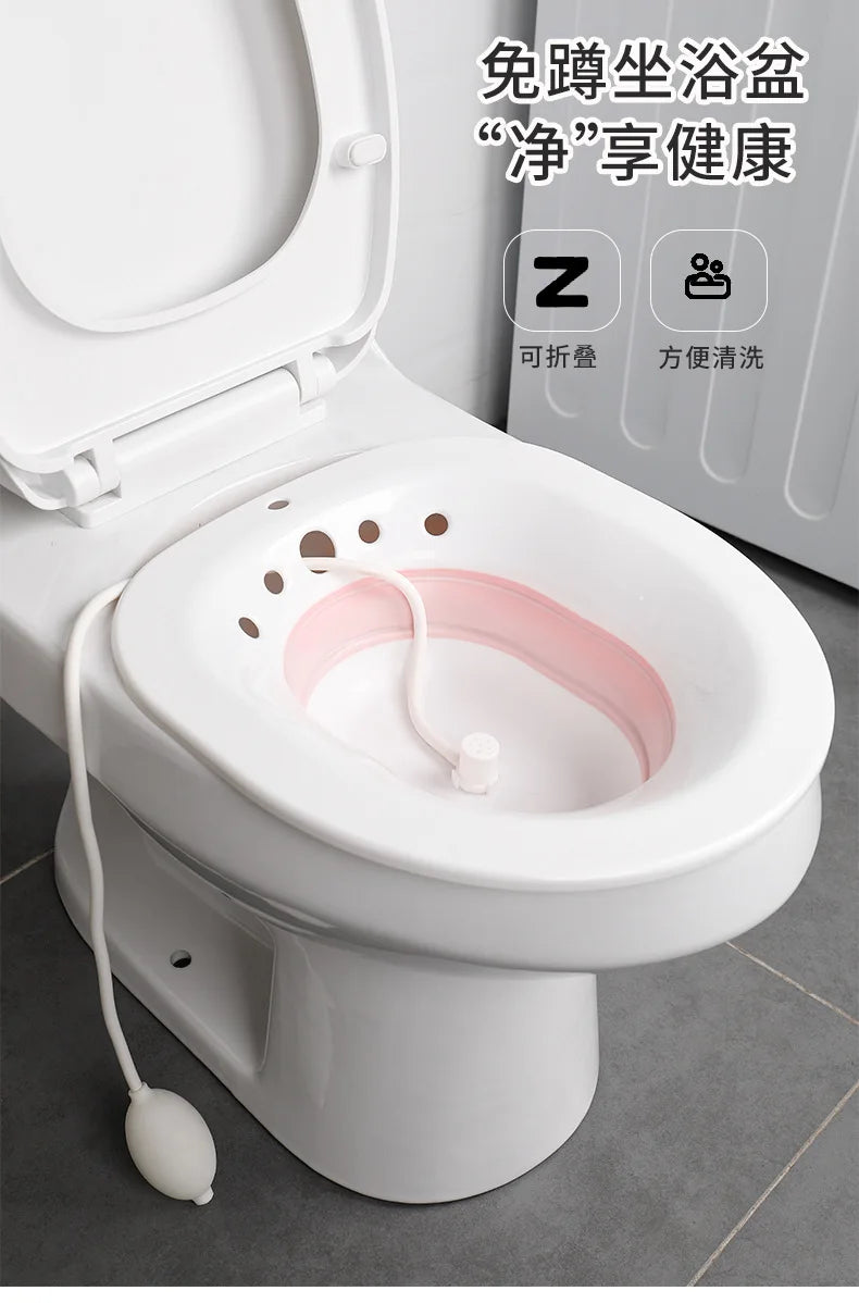 Bath for Toilet Hemorrhoids  for Postpartum Pregnant-Women or Hemorrhoids, Foldable Hangable Storage Large-Capacity Private Care