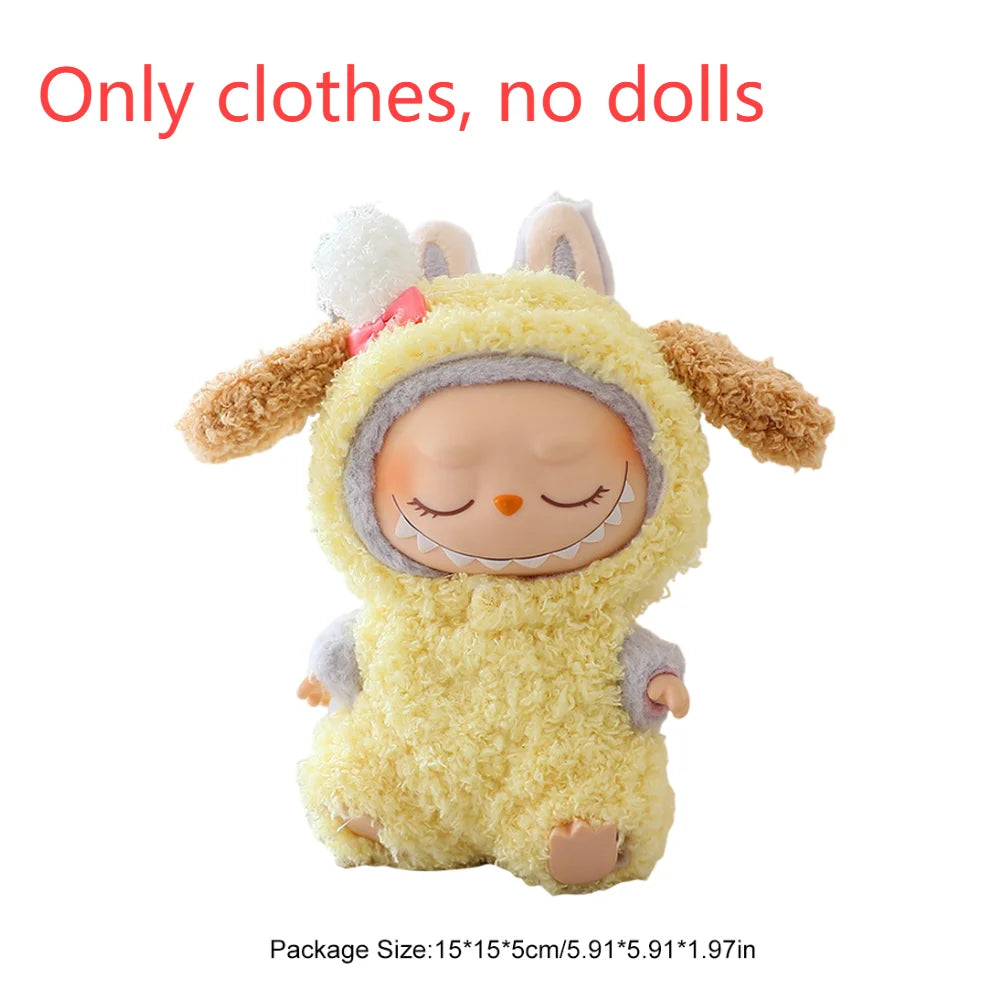 17cm Mini Plush Doll'S Clothes Outfit Accessories For Korea Kpop Exo Labubu I II Idol Dolls sit party overalls Clothing Gift