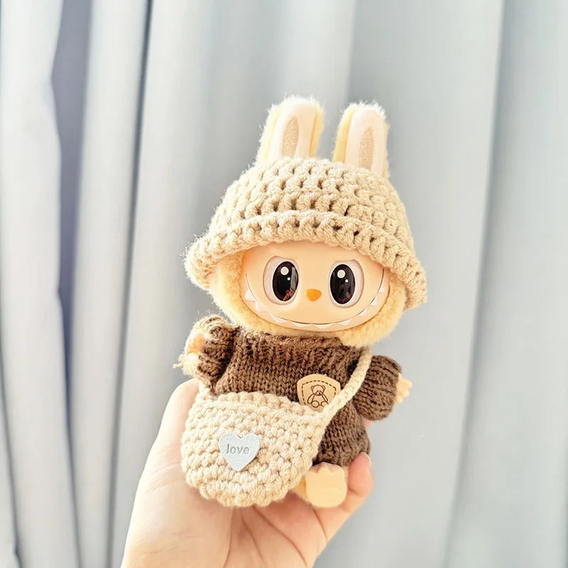 17cm Mini Plush Doll'S Clothes Outfit Accessories For Korea Kpop Exo Labubu I II Idol Dolls sit party overalls Clothing Gift