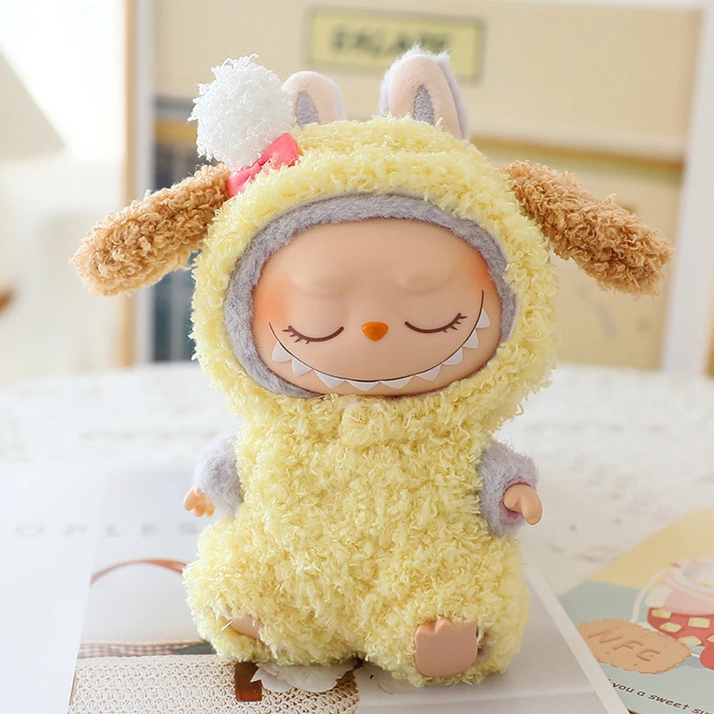 17cm Mini Plush Doll'S Clothes Outfit Accessories For Korea Kpop Exo Labubu I II Idol Dolls sit party overalls Clothing Gift