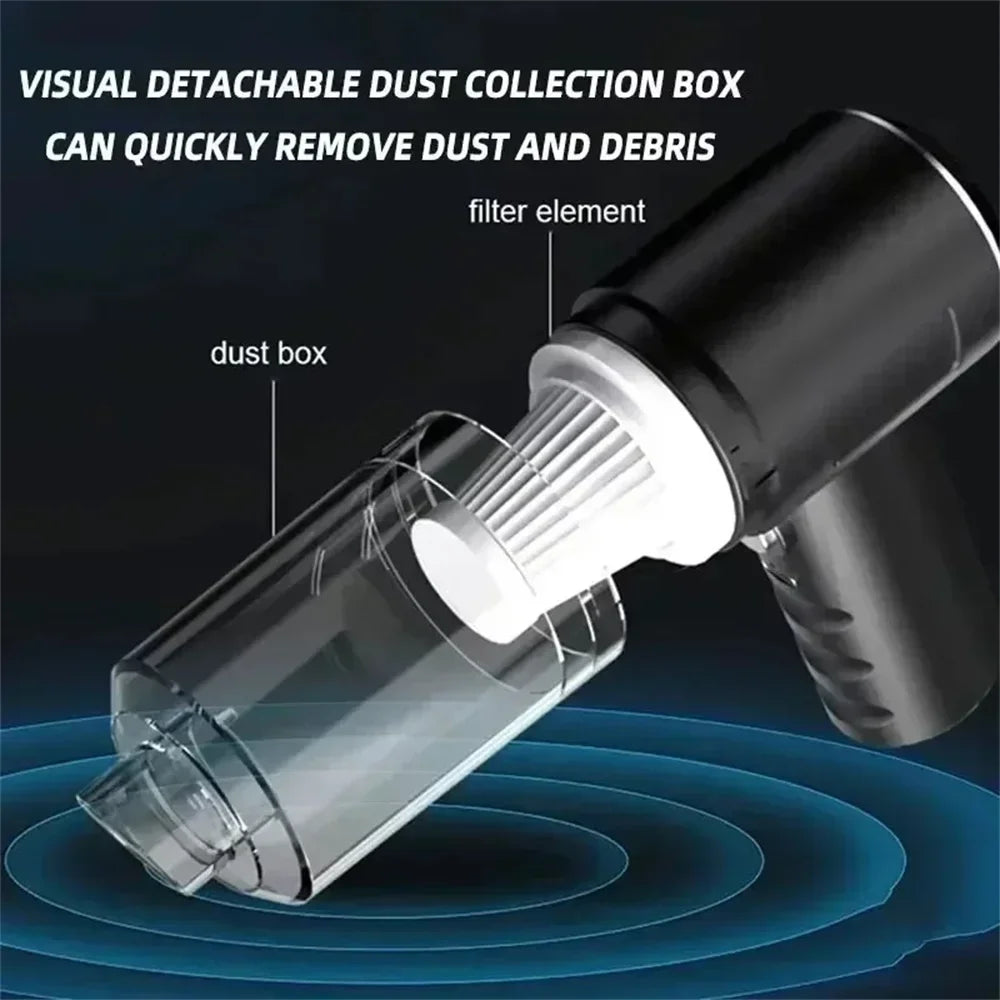 Car Wireless Handheld Vacuum Cleaner Dual Use for Small Home and Car 120W 6000PA High Power Powerful Rechargeable Vacuum Cleaner